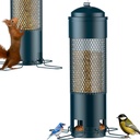 LCSEVEN Bird Feeders for Outdoors Squirrel Proof with Weight-Activated Perches, Hanging Bird Feeder for Outside, Metal Feeder for Wild Cardinal, Finch, Blue Jay, Chickadee, 3LB Seed Capacity, Green