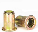 Rivet Nut, LOKMAN 20 Pieces 1/2-13UNC Carbon Steel Flat Head Rivnut Threaded Insert Nut, Knurled Body (1/2''-13)