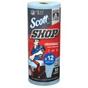 Scott Shop Original Blue Towels (75147), 9.4"x11" Cloth-like Paper Towel (12 Rolls of 55 Sheets, 660 Sheet Total)