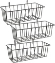 3pcs Wall Mount Shower Rack Storage Rack Hanging Wire Baskets for Bathroom Kitchen Decor