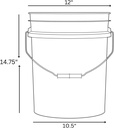 House Naturals 5 Gallon Buckets pails with Screw on Airtight Black Lids - Food Grade - BPA Free -(Pack of 3) Made in USA