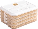 4-Layer Food Storage Containers with Lids,Cookie Storage Containers,Good Sealing Dumpling Box,Stackable Snack Container,Time Recoder