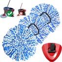 Spin Mop Replacement Head, Microfiber Mop Refills, Easy to Replace, Include 3 Mop Replace Heads, 1 Extra Mop Replacement Base