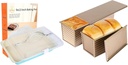 Pullman Loaf Pan Covered, 9x13 Baking Pan with Lid and Handle, Gold Pullman Bread Pan Nonstick, Blue Rectangular Cake Carrier for Travel, Picnic