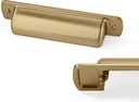 6 Pack Brass Cup Pulls 2-1/2"(64mm) Center to Center Drawer Pulls Brushed Brass Cabinet Handles Kitchen Hardware Brushed Gold Bin Cup Drawer Handles Gold Knobs