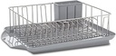 Farberware 3-Piece Large Capacity Dish Drying Rack Set with Drainboard and Utensil Holder, Rust-Resistant Kitchen Counter Dish Drainer