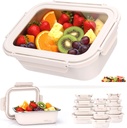 40oz Stainless Steel Lunch Box With Leakproof Glass Lids Microwavable Stainless Steel Food Storage Containers Stackable Freezer Snack Sandwich Meal Prep Metal Bento Box for Travel Picnic Rectangle