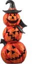14inch Light Up Evil Pumpkin Scary Jack O'Stack Halloween Ornament Decoration for Outdoor Indoor Garden Party Festival Events