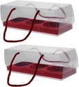 10Pcs Transparent Egg Yolk Puff Dessert Boxes with Handle Portable Bakery Packaging Containers for Cookies Biscuits Party Use Lightweight and Practical