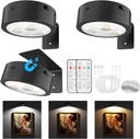Picture Lights for Wall, Rechargeable Battery Operated Wireless Magnetic Painting Lights with Remote Dimmable and Timer, Wall Decor Lights with 3 Lighting Modes for Art Display (Black, 3Pack)