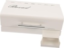 PRETYZOOM Iron Bread Holder Stylish White Desktop Bread Box Lid for Kitchen Storage Capacity Rustproof Design and Organization