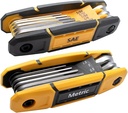MULWARK 17pcs Folding Allen Wrench Set | Metric & Standard SAE - Key Tool 2 Pack Portable Hex for Basic Home Repair and General Applications
