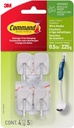 Command Small Wire Toggle Hooks, 4 Wall Hooks and 5 Command Strips, Damage-Free Hanging with Adhesive, Great for Hanging Christmas Decorations, Holds up to 0.5 lb
