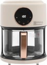 Glass Air Fryer 3.8QT Air Fryer with Viewing Glass Pot, Precise Temperature Control & Time, Nonstick & Dishwasher Safe Basket, Nonstick for Best Cooking Results