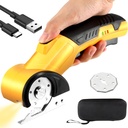 Electric Box Cutter, Portable Cordless Electric Rotary Scissors for Cardboard Carpet Leather, Rechargeable Heavy Duty Shears with LED Light, Safety Lock, Blade, Box - 4V, 2000mAh, Type-C