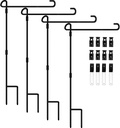 Garden Flag Holder Stand-4 Pack Garden Flag Pole 13.5" Width Premium Lawn Flag Pole Holder with Anti-Wind Clip for Outdoor Garden Lawn