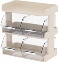 Plastic Coffee Pod Holder with Lid and Dividers, Clear Coffee Capsule Storage Organizer for Desktop, Counter, Coffee Bar Accessories Basket for K Cups, Tea Bags, Creamer, Sugar