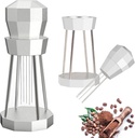 WDT Tool Espresso Distribution Tool Coffee Stirrer Heavy Duty Aluminum Alloy Handle with Stand 304 Stainless Steel Needles 5 * 1.0mm FAVIA (Silver)