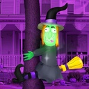 Joiedomi 4FT Halloween Inflatable Witch with Build-in LED Lights - Outdoor Blow Up Decor for Yard, Trees & Parties | Witch Decorations, Waterproof Halloween Inflatables Outdoor, Blow Up Yard Decor