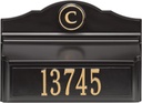 Whitehall Colonial Mailbox with House Numbers, with Personalized Address Plaque and Monogram, Wall Mount Mailbox for Outsid