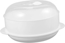 Alipis 1pc Round Plastic Food Steamer with Lid Microwave Kitchen Gadget for Cooking Dumplings Vegetables Rice and More Design for Preparation and Preservation Random Style