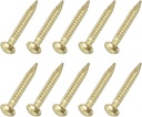uxcell 50Pcs Small Hardware Nails, 1.2 x 10mm Brass Round Head Nail Common Finishing Nail for Household Woodworking Picture Hanging DIY Projects, Gold