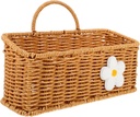 Woven Hanging Storage Basket for Kitchen Multi-purpose Wall Organizer for Eggs Garlic and Vegetables Rustic Decorative Fruit Basket for Home