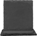 Black Nature Stone Coasters Set of 2 - Desk Drink Coaster for Coffee Maker - White Elephant Gift Option for Office, Bar, Kitchen & Home - Protect Wood & Glass Surfaces Stylishly