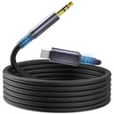 Aux to USB C, USB C to 3.5mm Audio Jack Cable 4.3 ft, Type C to Headphone Cord Car Aux Cable，Compatible for iPhone 16 15 iPad Pro Max, Samsung Galaxy S24 S23 S22 S21 Pixel 4 5, Speakers Black