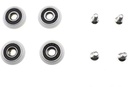 Hahiyo 19mm Diameter Bearing Steel Shower Door Wheels with Stainless Steel Screws Smooth Rolling Easy Install Durable Nylon Rollers Runners Ball Bearings 4 Sets for Bathroom Kitchen Drawers Track
