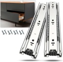 Drawer Slides Ball Bearing 3 Folds Full Extension Side Mount Cabinet Runners Glides Rails Track 100 Lbs Load 10 12 14 16 18 20 22 24 Inch Silver (1 Pair (Silver), 12 inch)