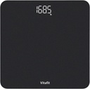 Vitafit Digital Bathroom Scale for Body Weight, Weighing Professional Since 2001, Clear LED Display and Step-On, 3*AAA Batteries Included, 400lb/182kg, Spray Silver Black