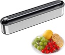 Aluminum Foil & Plastic Wrap Dispenser with Cutter - Magnetic & No-Drill Wall Mount, Stainless Steel Design, Space-Saving Kitchen Organizer for Worktops & Cabinets - Fits 12" Rolls, Silver