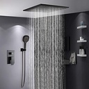 Bath Kits Full Copper Ceiling Spray Black Concealed Shower Hotel Embedded Wall Type Hot and Cold Embedded Box Shower Set Not Rusting