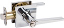 Delaney Hardware Tulina Push Button Entry Lever Square Polished Chrome