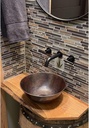 12" Rustic Round Copper Vessel Vanity Bathroom Sink