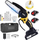 Mini Chainsaw Cordless, 8 Inch &6 Inch Electric Chain Saw,Battery Powered Handheld Chainsaw for Branch Cutting and Gardening, Brushless ChainSaw,Garden Yard Guru Tools, Gift for Men Women