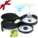Artilife Margarita Salt Rimmer Set,Margarita Salt Rimmer,Bartender Tool Cocktail Margarita Glass Rimmer 3 Tier Sugar Salt Rim Lime
