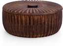 Handcrafted Wooden Mexican Tortilla Warmer Basket Indian Chapati Roti Bread Holder Box Pancake Keeper Serveware Hot Pot Casserole Dish With Lid Home Kitchen Dining Decor, Natural Brown, 9 x 3.5 Inches
