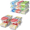 Can Organizer for Pantry and 2 Pack Adjustable Width Soda Can Dispense for Refrigerator