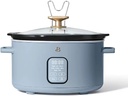 Beautiful 6 Quart Touch Activated Illumination Programmable Slow Cooker, by Drew Barrymore (Cornflower Blue)