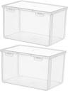 Cabilock 2Pcs Multifunctional Food Storage Container Bread Box for Kitchen Organization Plastic Kitchen Organizer for Bread Fruits Meat and More