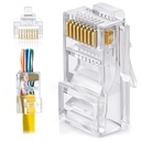 Fedus RJ45 Cat6 Pass-Through Connector RJ45 Ends, Cat5, Cat5e, Cat6 8P8C RJ45 Conector, Conectores de Crimp de Cabo Ethernet UTP Network Plug Solid Wire and Standard Cable, LAN Crimp (CAIXA DE 40)