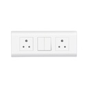 Wipro Northwest (Nowa) Combo de placa 6M + 1M 6A Switch x2 + 6A 3Pin Socket x2, Branco (Kit 12)