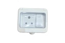 Epic Waterproof 3-Module plástico Gang Box com 6 Amp Interruptor & Socket, acabamento brilhante, IP55 cerco para casa e escritório