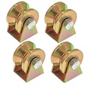 V Roda de Groove, Rodas de aço Rodas de rodas pesadas Rolos de Porta Deslizante Rolamento de pressão Pully Long-Lasting Conveniente V-Shaped Bracket Roller (4, Grov-2 in)