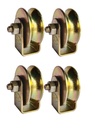U Groove Sliding Wheel com Bracket Exterior, para Portões Residenciais e Industriais, Adequado para Faixa U, Roda com Rolamento e Bracket (4 pcs, U Groove 2inch)