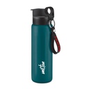 MILTON Maverick 600 garrafa de água de aço inoxidável, tampa à prova de vazamento, parede única, ISI certificado I para a escola, escritório, ginásio I 620 ml, Teal Blue