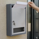 Plantex Tudo em um Multipurpose com caixa de carta de tamanho grande para casa/caixa postal/caixa de sugestão/caixa de reclamação/caixa de doação com tampa de mesa de bloqueio ou montagem de parede - (Grey)