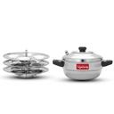 Longa vida Idli Cooker 3 placa .. 12 .. aço inoxidável Idli Cooker, indução e fogão de gás compatível Idli Maker (LLIDCKR03, prata de aço)